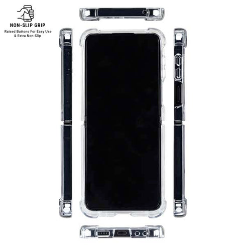Czech Republic Flag Distressed Galaxy Z Flip6 Clear Case